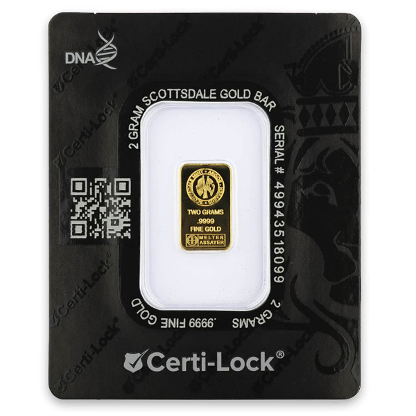 Scottsdale Mint | 2 Gram Lion Gold Bar (In Assay) - Monument Metals
