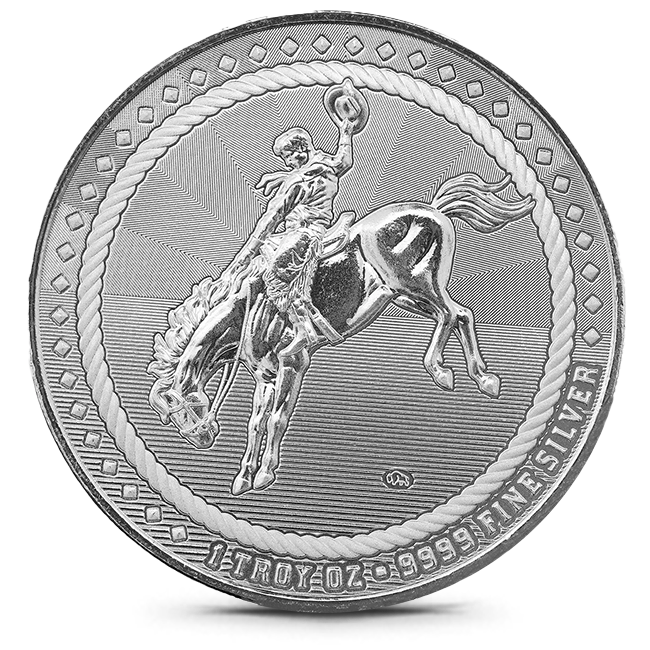 Buy the Scottsdale Mint | 1 Oz Cowboy With Buffalo Privy Silver