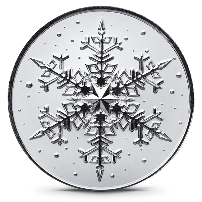 Buy the Scottsdale Mint | 1 Oz Snowflake Silver Christmas Round