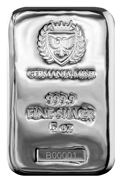 Buy the Germania Mint 5 Oz Silver Bar (New) | Monument Metals