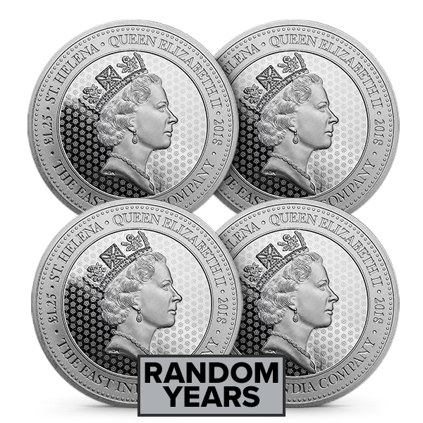 Lot of 4 - St. Helena 1.25 Oz Silver Rose Crown Coins @ Spot