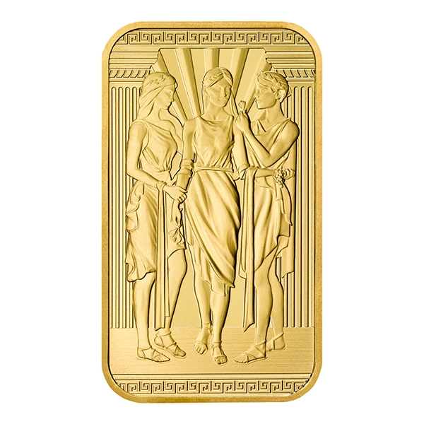 Buy the 1 Oz Royal Mint Three Graces Gold Bar (New in Assay