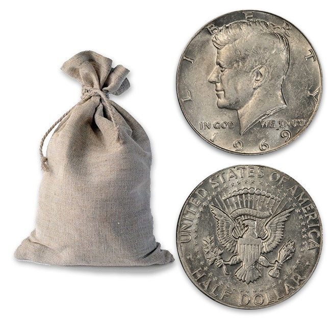 Buy $100 Face Bag of 40% Silver 1965-1970 Kennedy 50c - Monument