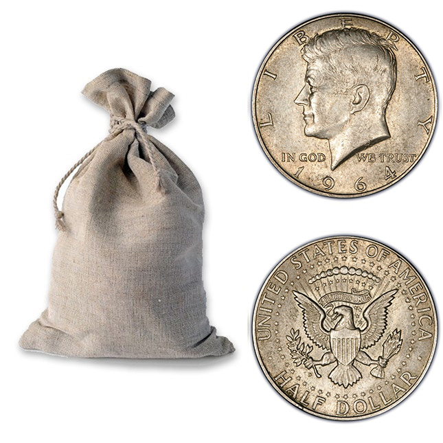 [M-17] FUNNY / 1964 HALF DOLLAR JFK コンチョ 1964 JFK KENNEDY HALF DOLLAR 2oz .999 SILVER THICK HIGH
