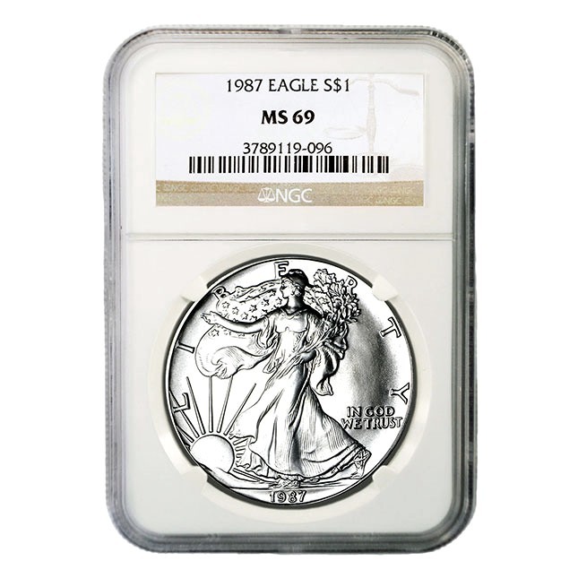 1987 1 Oz American Silver Eagle NGC MS69 | Monument Metals