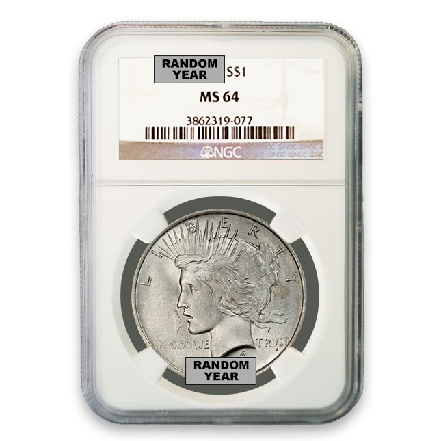 Buy 1922-1925 Random Date Silver Peace Dollar NGC MS64 - Monument