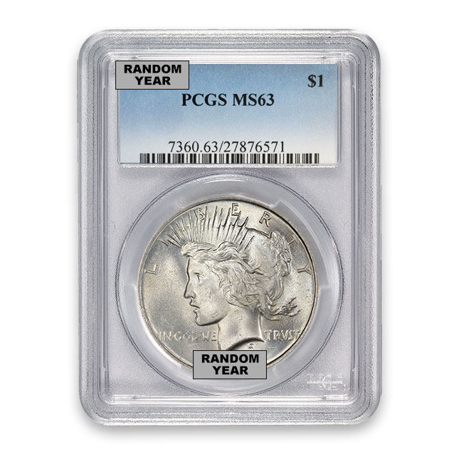 Buy 1922-1925 Random Date Silver Peace Dollar PCGS MS63 - Monument
