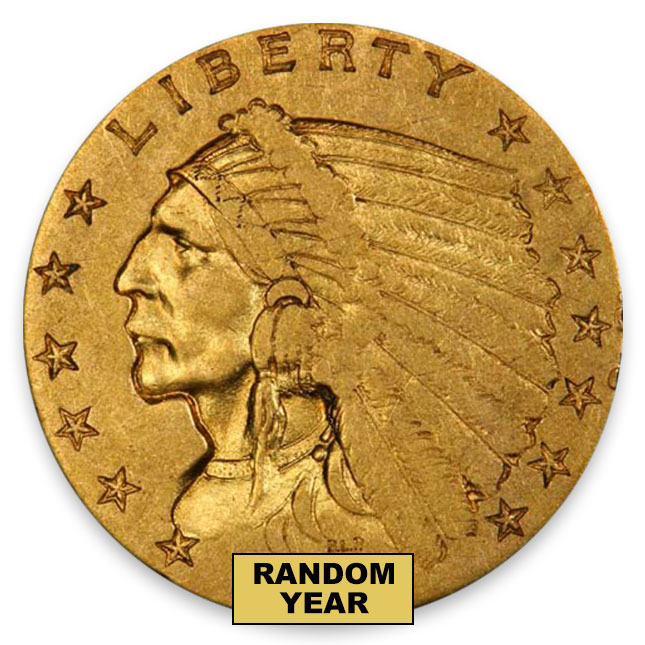 Buy 1908-1929 Random Date $2.50 Indian Quarter Eagle Very Fine (VF