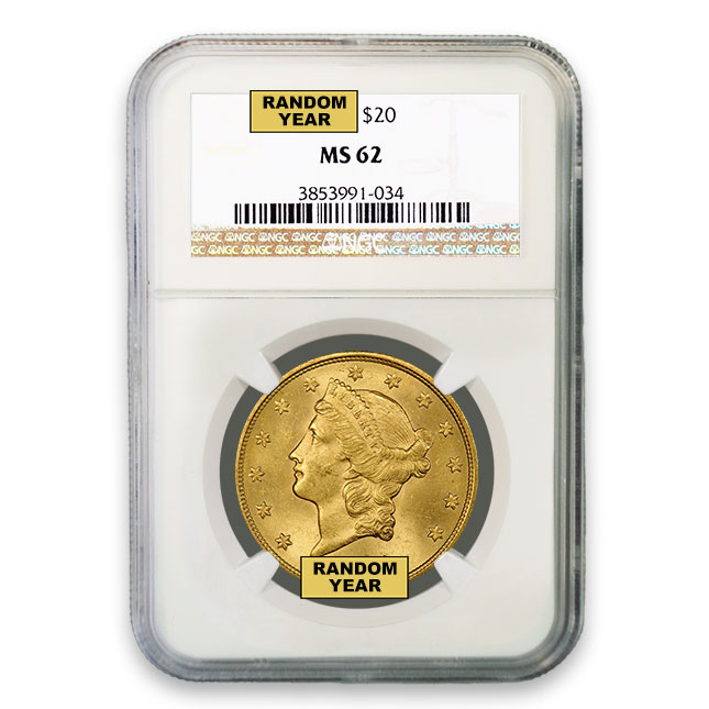 Buy 1866-1907 Random Date $20 Liberty Gold Double Eagle NGC MS62
